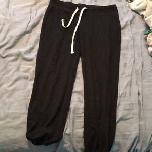 black cropped sweatpants